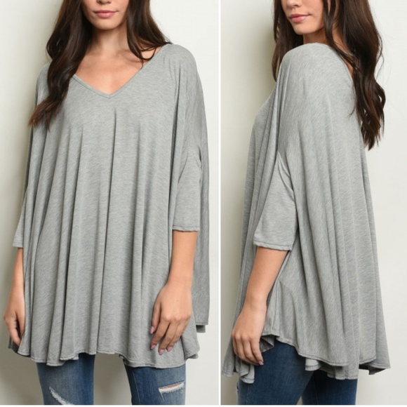 Trend Setter Diva Boutique Tops - GREY TUNIC TOP